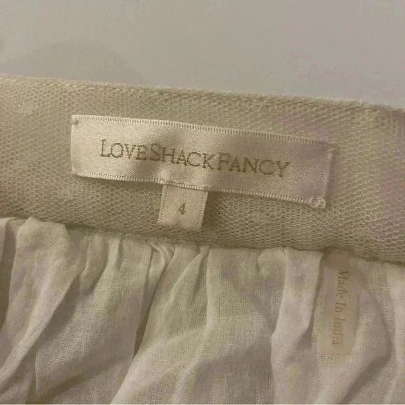 LoveShackFancy Rowena Tulle Midi Skirt 4 S Embroidered Floral Appliqué Bridal - Picture 9 of 14